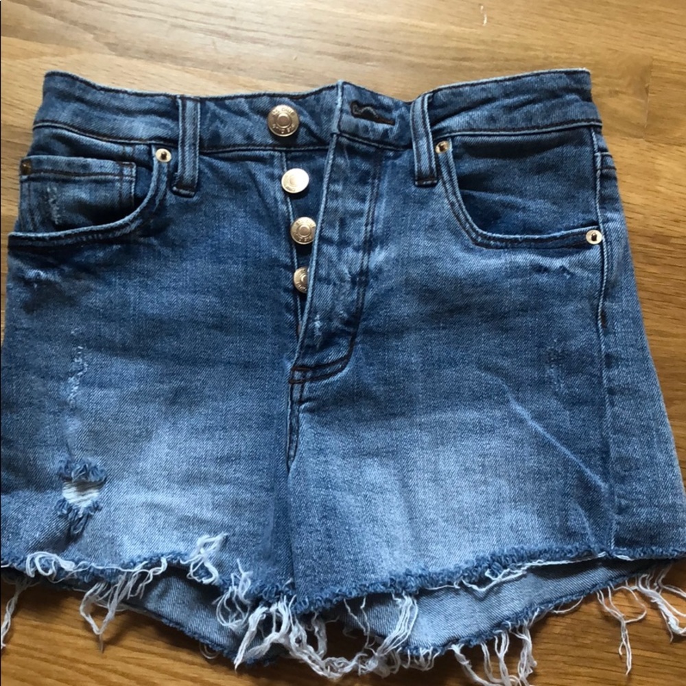 STS BLUE butterfly denim shorts